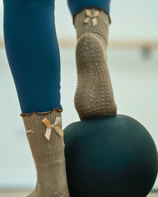 caramel pilates grip socks