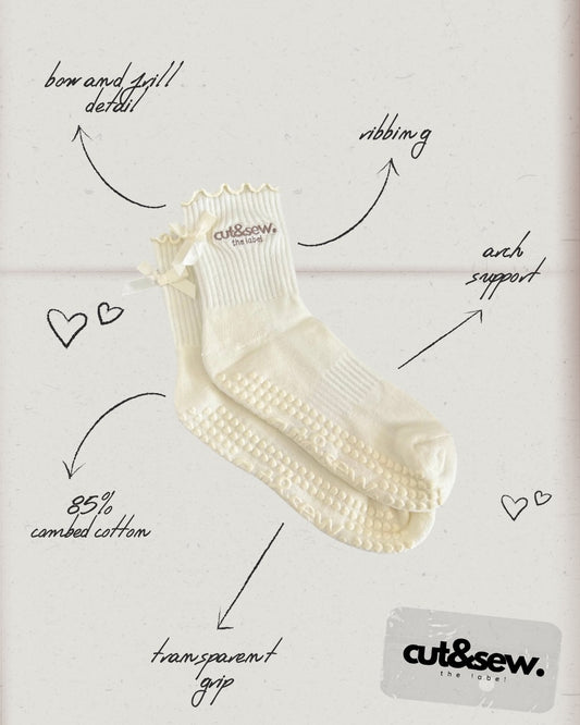 off white pilates grip socks