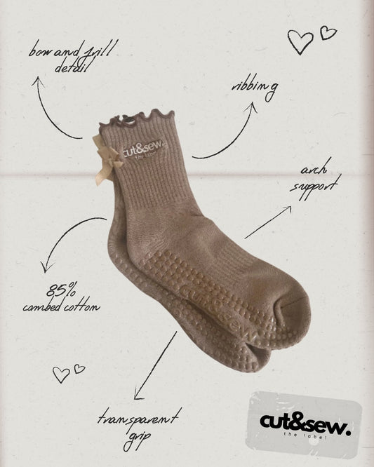 caramel pilates grip socks