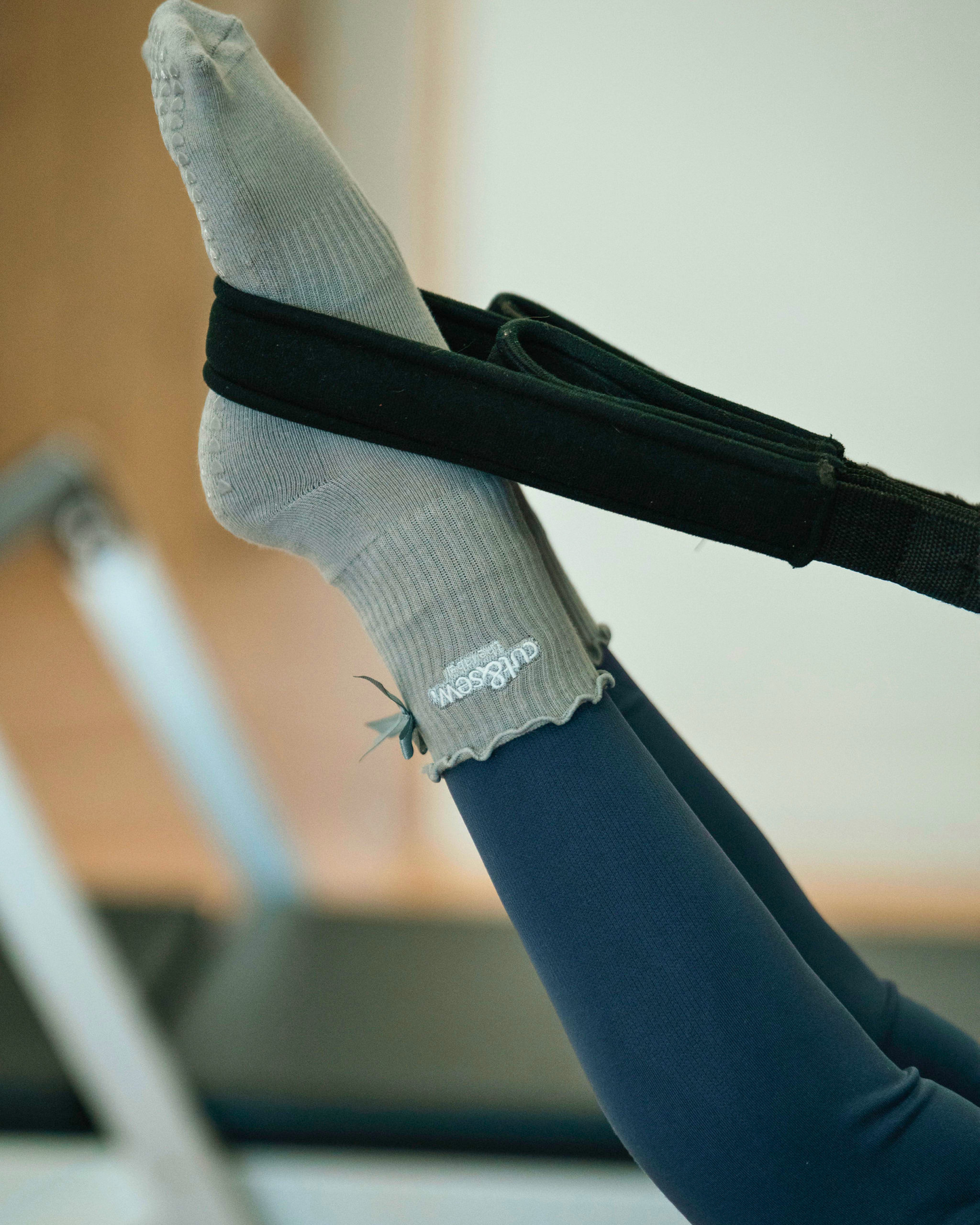 grey pilates grip socks