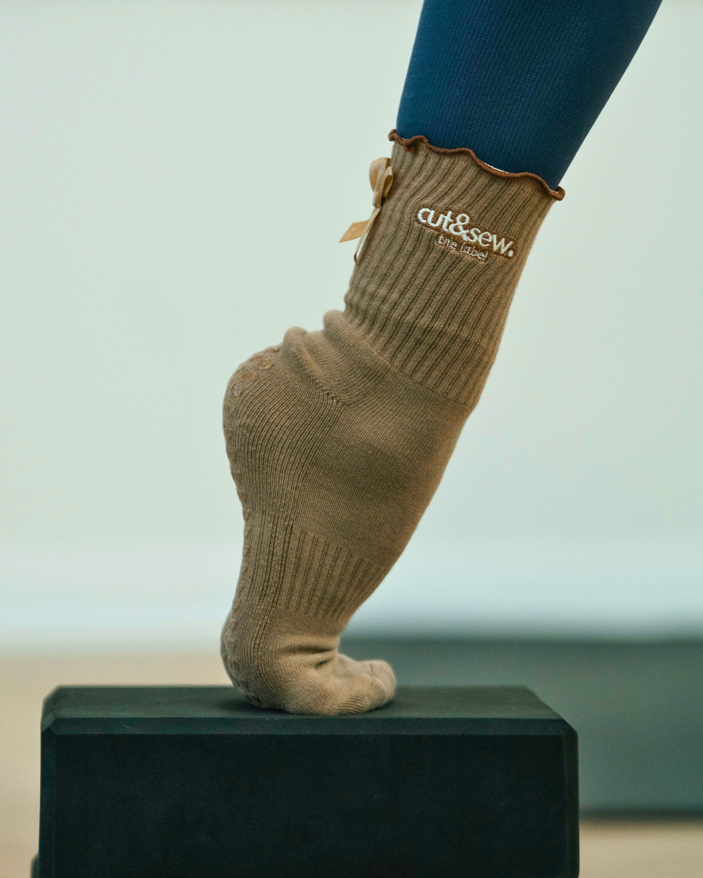 caramel pilates grip socks