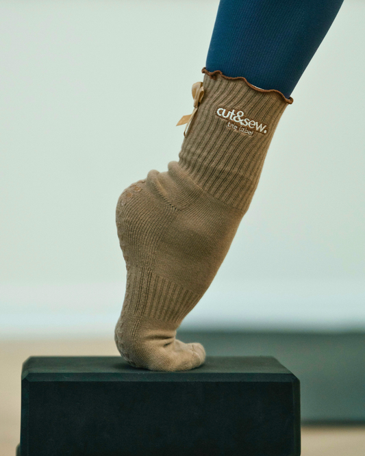 caramel pilates grip socks
