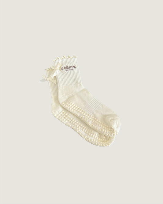 off white pilates grip socks